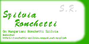 szilvia ronchetti business card